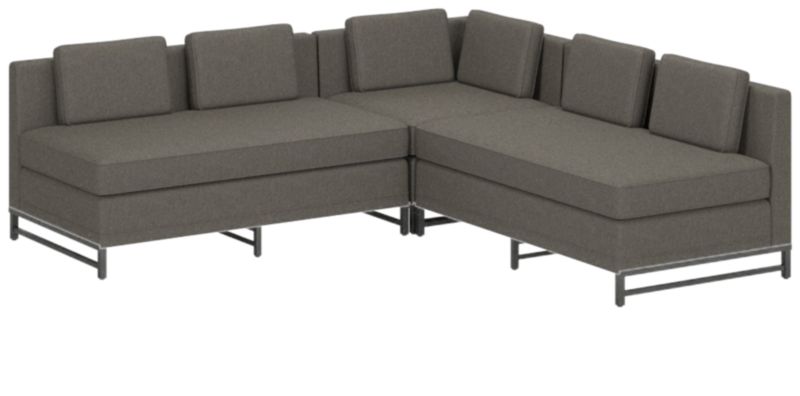 Metric 3-Piece Sectional Sofa with Loveseat Angel Pewter by Paul McCobb - image 0 of 3