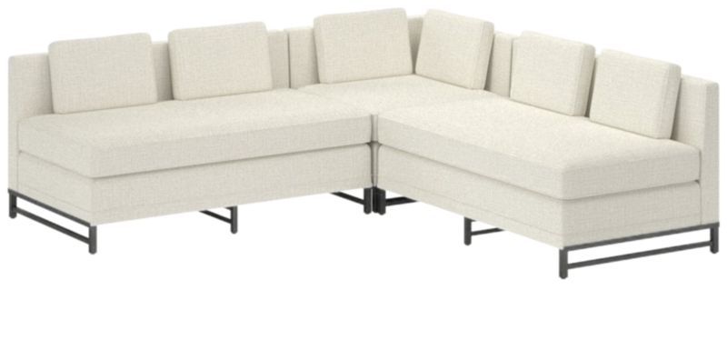 Metric 3-Piece Sectional Sofa with Loveseat Lindy Snow by Paul McCobb - image 0 of 3