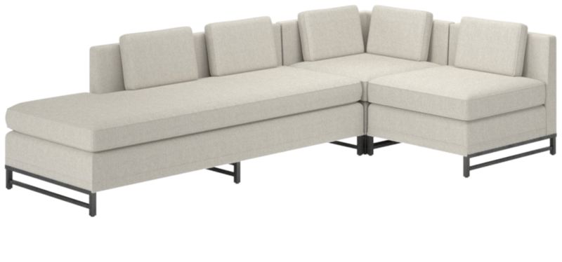 Metric 3-Piece Sectional Sofa with Left Half-Back Nomad Snow by Paul McCobb - image 0 of 7