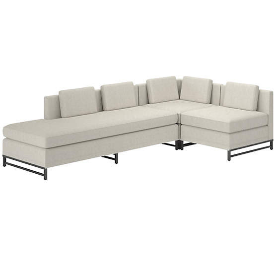 Metric 3-Piece Sectional Sofa with Left Half-Back Nomad Snow by Paul McCobb