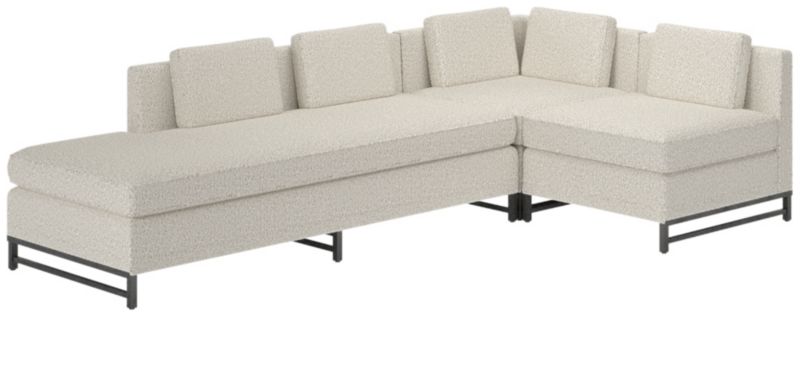 Metric 3-Piece Sectional Sofa with Left Half-Back Bloce Grey by Paul McCobb - image 0 of 7