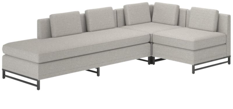 Viewing product image Metric 3-Piece Sectional Sofa with Left Half-Back Hatch Platinum by Paul McCobb - image 1 of 7