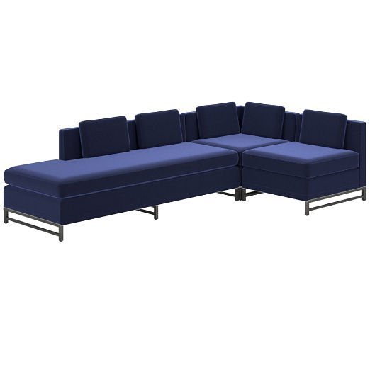 Metric 3-Piece Sectional Sofa with Left Half-Back Luca Eclipse by Paul McCobb