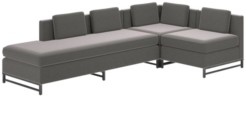 Metric 3-Piece Sectional Sofa with Left Half-Back Luca Storm by Paul McCobb - image 0 of 7