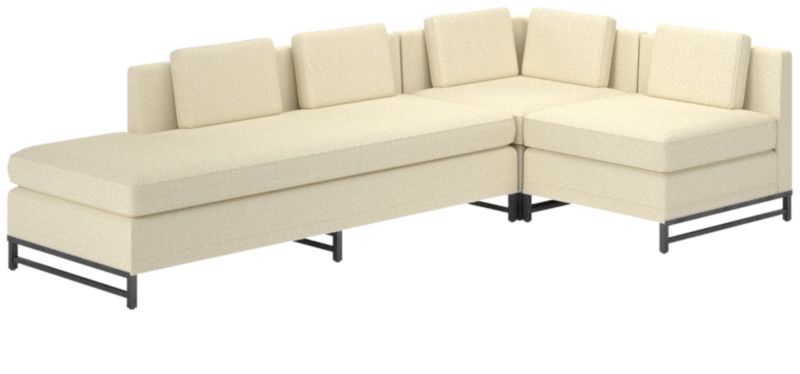 Metric 3-Piece Sectional Sofa with Left Half-Back Bloce Cream by Paul McCobb - image 0 of 7