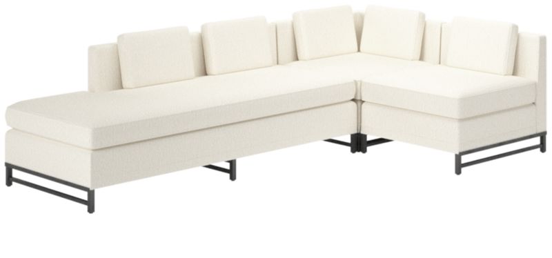 Metric 3-Piece Sectional Sofa with Left Half-Back Wooly Sand by Paul McCobb - image 0 of 7