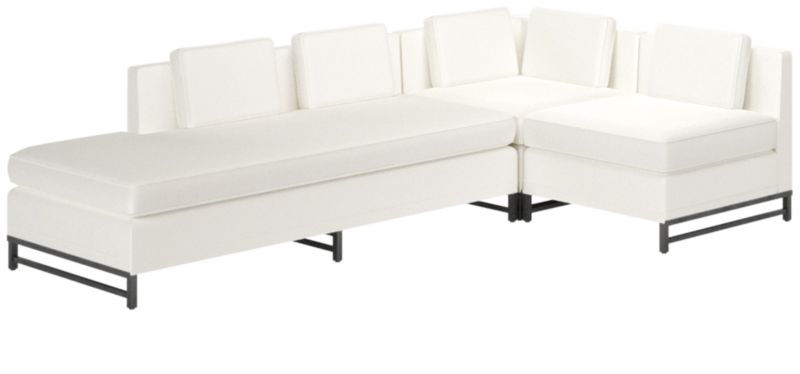 Metric 3-Piece Sectional Sofa with Left Half-Back Dream Pina Colada by Paul McCobb - image 0 of 7