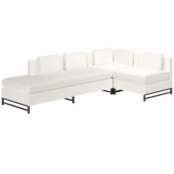 Metric 3-Piece Sectional Sofa with Left Half-Back Dream Pina Colada by Paul McCobb