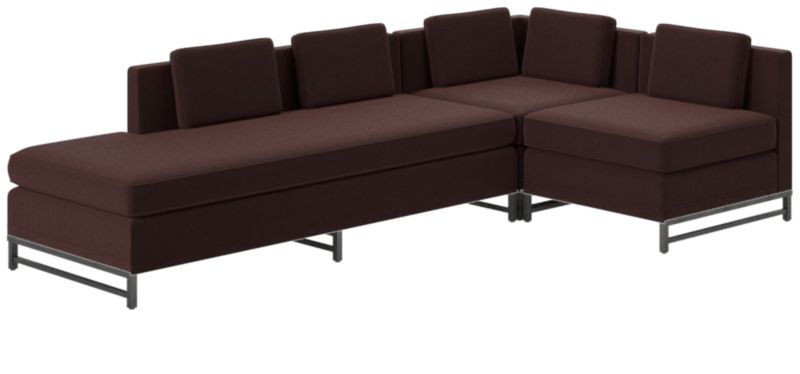 Metric 3-Piece Sectional Sofa with Left Half-Back Luca Espresso by Paul McCobb - image 0 of 7