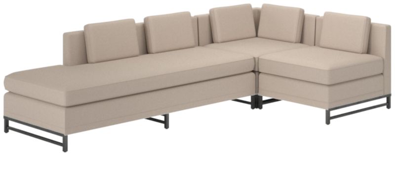 Metric 3-Piece Sectional Sofa with Left Half-Back Luca Bone by Paul McCobb - image 0 of 7