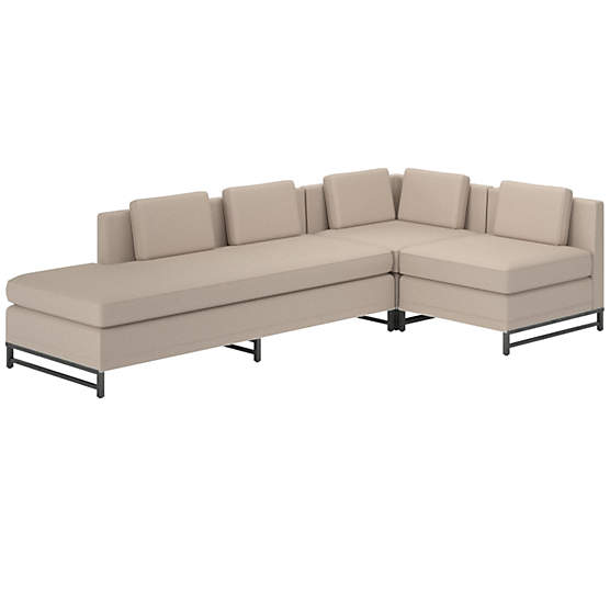 Metric 3-Piece Sectional Sofa with Left Half-Back Luca Bone by Paul McCobb