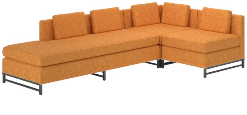 Metric 3-Piece Sectional Sofa with Left Half-Back Dream Ginger Tea by Paul McCobb - image 0 of 7