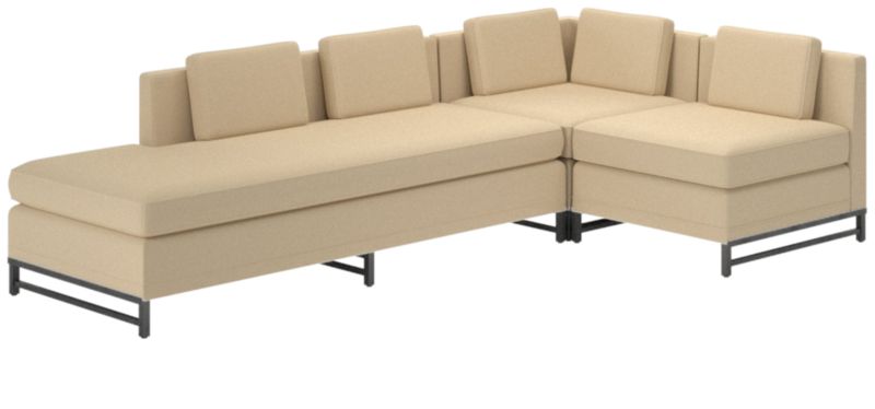 Metric 3-Piece Sectional Sofa with Left Half-Back Biba Parchment by Paul McCobb - image 0 of 7