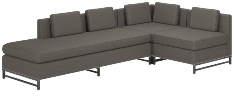 Metric 3-Piece Sectional Sofa with Left Half-Back Angel Pewter by Paul McCobb - image 0 of 7