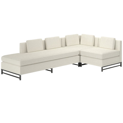 Metric 3-Piece Sectional Sofa with Left Half-Back Lindy Snow by Paul McCobb