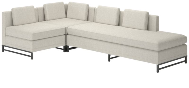 Metric 3-Piece Sectional Sofa with Right Half-Back Nomad Snow by Paul McCobb - image 0 of 7