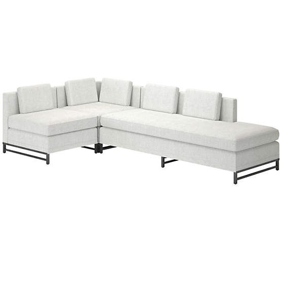 Metric 3-Piece Sectional Sofa with Right Half-Back Elliot Dove by Paul McCobb