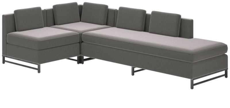 Metric 3-Piece Sectional Sofa with Right Half-Back Luca Storm by Paul McCobb - image 0 of 7