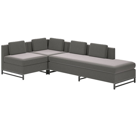 Metric 3-Piece Sectional Sofa with Right Half-Back Luca Storm by Paul McCobb