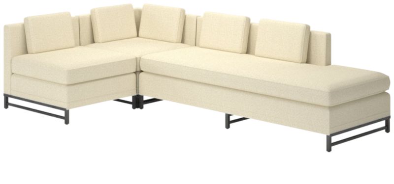 Metric 3-Piece Sectional Sofa with Right Half-Back Bloce Cream by Paul McCobb - image 0 of 7