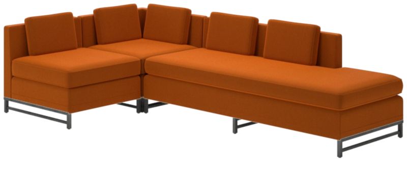 Metric 3-Piece Sectional Sofa with Right Half-Back Luca Russet by Paul McCobb - image 0 of 7