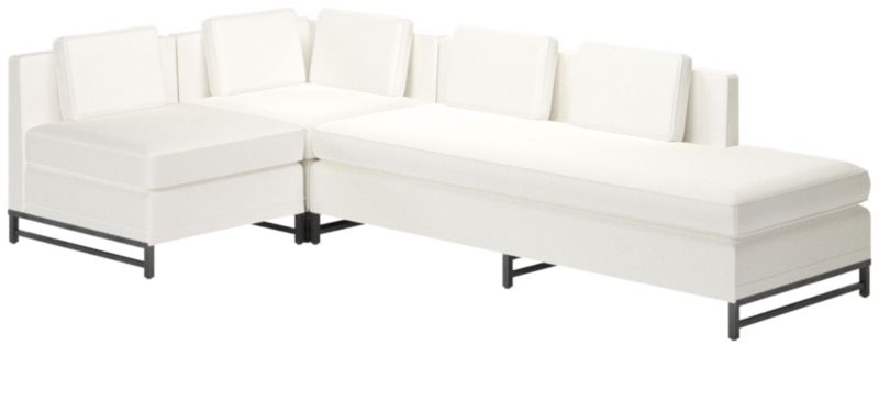 Metric 3-Piece Sectional Sofa with Right Half-Back Dream Pina Colada by Paul McCobb - image 0 of 7