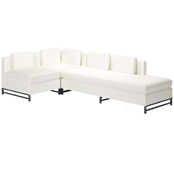 Metric 3-Piece Sectional Sofa with Right Half-Back Dream Pina Colada by Paul McCobb