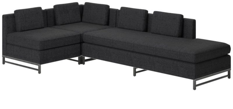 Metric 3-Piece Sectional Sofa with Right Half-Back Bloce Noir by Paul McCobb - image 0 of 7