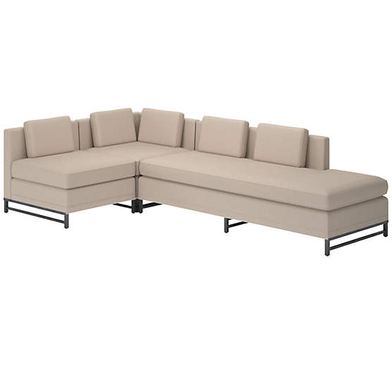 Metric 3-Piece Sectional Sofa with Right Half-Back Luca Bone by Paul McCobb