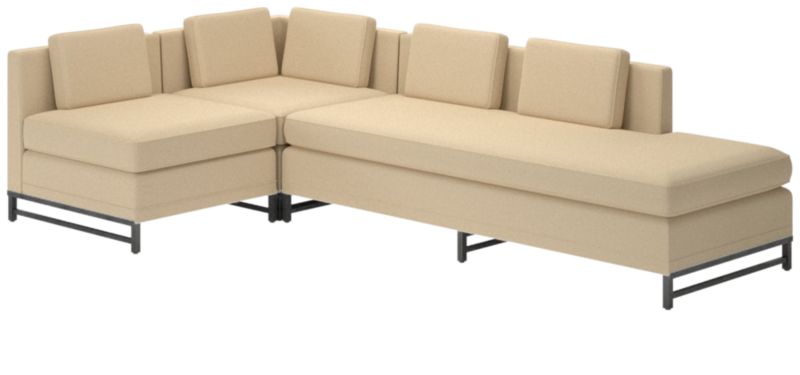 Metric 3-Piece Sectional Sofa with Right Half-Back Biba Parchment by Paul McCobb - image 0 of 7