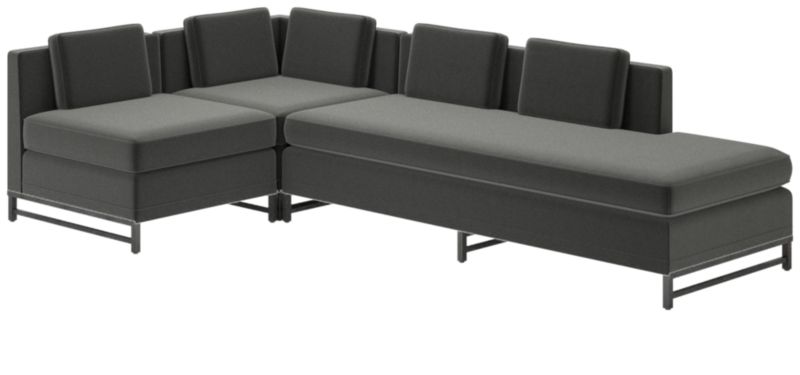 Metric 3-Piece Sectional Sofa with Right Half-Back Dale Dark Grey by Paul McCobb - image 0 of 7