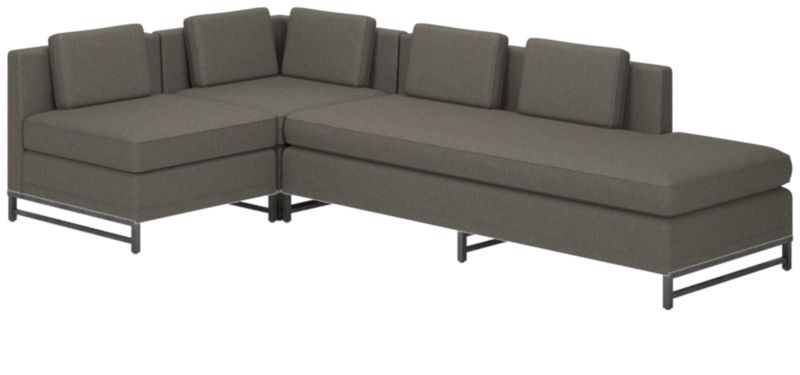 Metric 3-Piece Sectional Sofa with Right Half-Back Angel Pewter by Paul McCobb - image 0 of 7