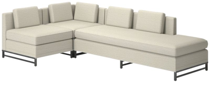 Metric 3-Piece Sectional Sofa with Right Half-Back Deauville Stone by Paul McCobb - image 0 of 7