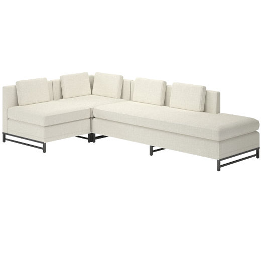 Metric 3-Piece Sectional Sofa with Right Half-Back Lindy Snow by Paul McCobb