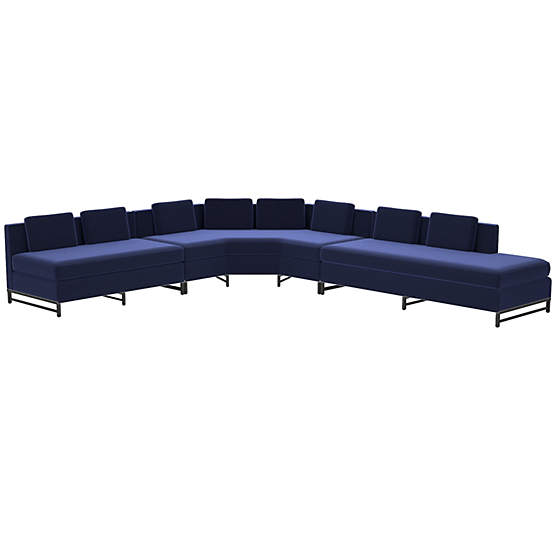 Metric Right Armless 3-Piece Sectional Luca Eclipse by Paul McCobb