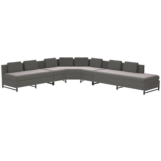 Metric Right Armless 3-Piece Sectional Luca Storm by Paul McCobb