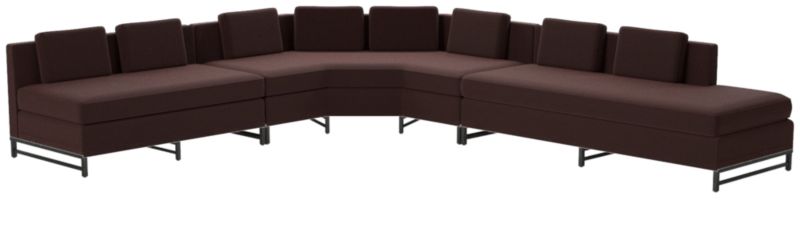 Metric Right Armless 3-Piece Sectional Luca Espresso by Paul McCobb - image 0 of 8