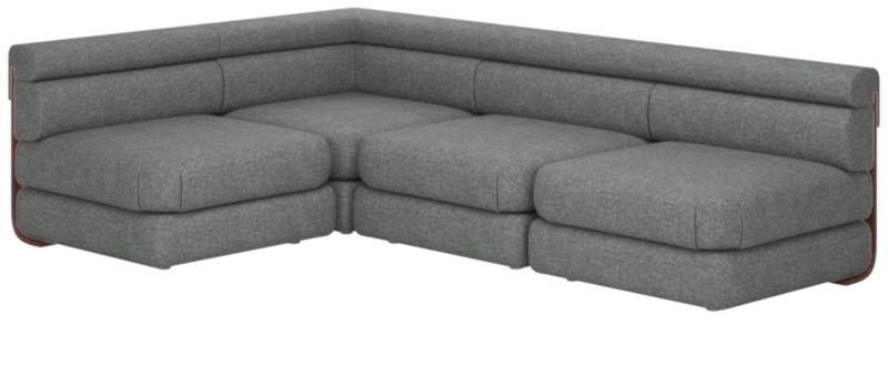 Imbu 4-Piece Modern Sectional Sofa Hatch Charcoal CB2