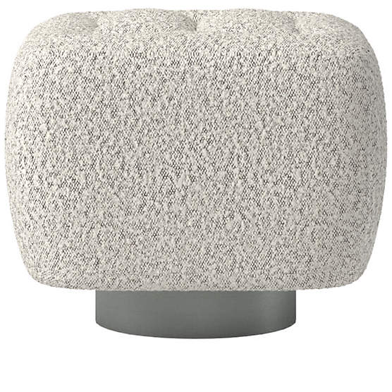 Fells Small Tufted Ottoman Bloce Grey by Kravitz Design