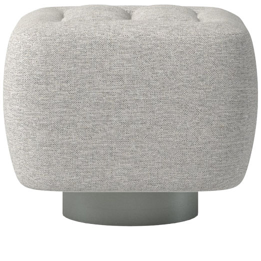 Fells Small Tufted Ottoman Hatch Platinum by Kravitz Design