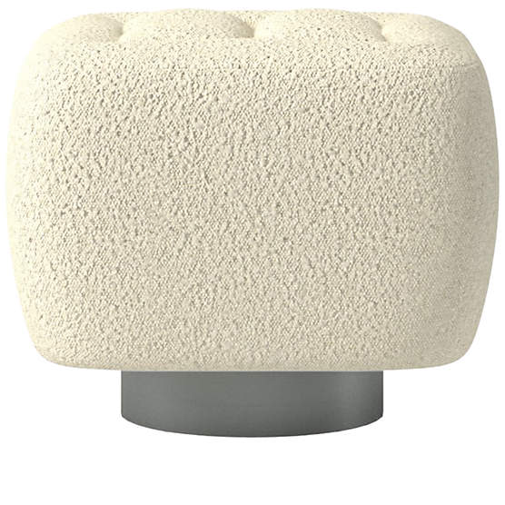 Fells Small Tufted Ottoman Bloce Cream by Kravitz Design