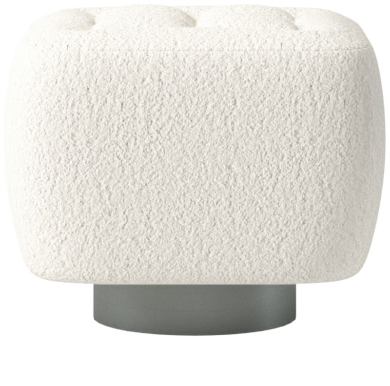 Fells Small Tufted Ottoman Wooly Sand | CB2