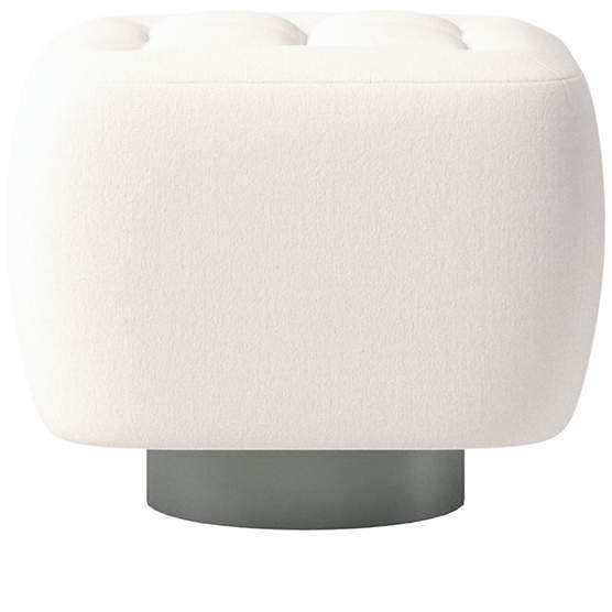 Fells Small Tufted Ottoman Biba Frost by Kravitz Design