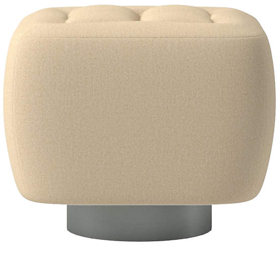 Fells Small Tufted Ottoman Biba Parchment by Kravitz Design