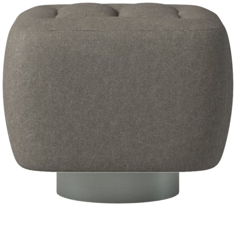 Fells Small Tufted Ottoman Angel Pewter by Kravitz Design - image 0 of 5