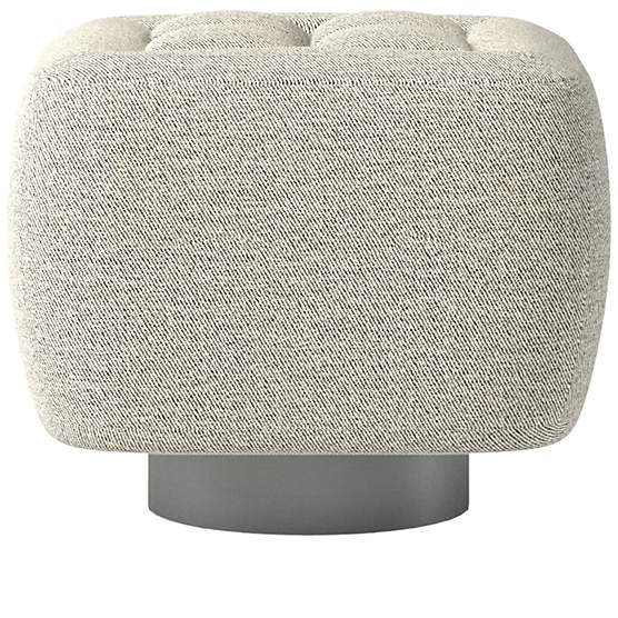 Fells Small Tufted Ottoman Deauville Stone by Kravitz Design