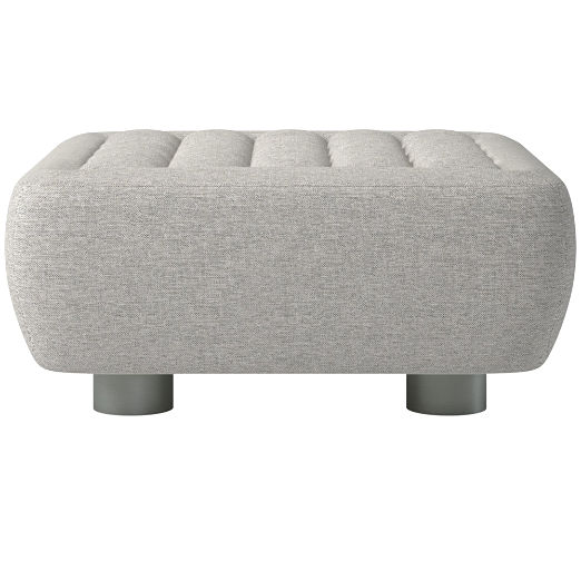 Fells Large Tufted Ottoman Hatch Platinum by Kravitz Design