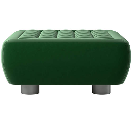 Fells Large Tufted Ottoman Luca Emerald by Kravitz Design