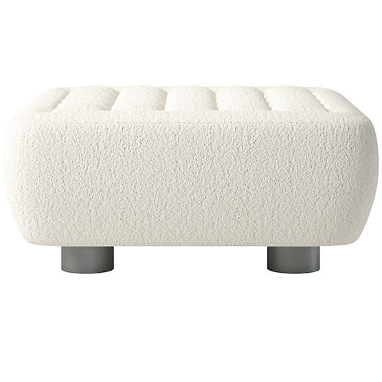 Fells Large Tufted Ottoman Wooly Sand by Kravitz Design