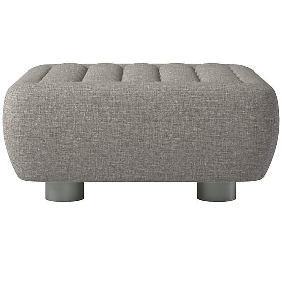 Fells Large Tufted Ottoman Taylor Felt Grey by Kravitz Design